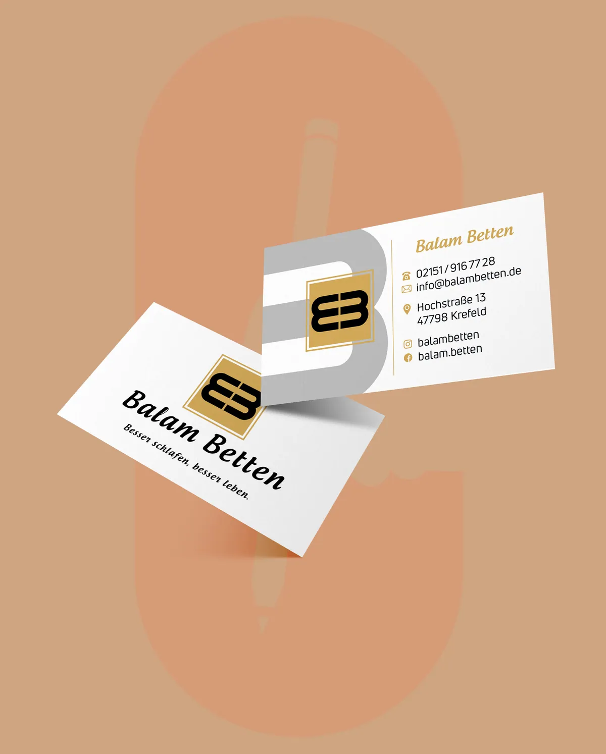 Business card and logo for Balam Betten