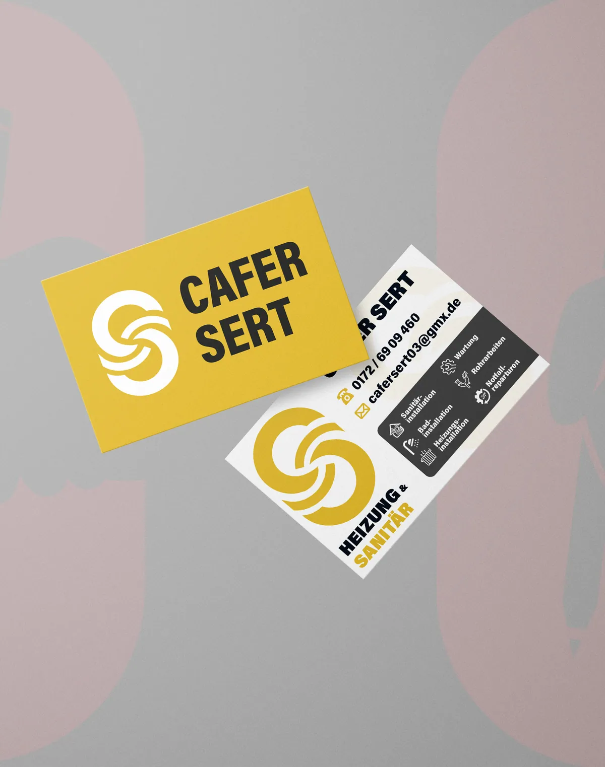 Business card for Cafer Sert Heizung und Sanitär