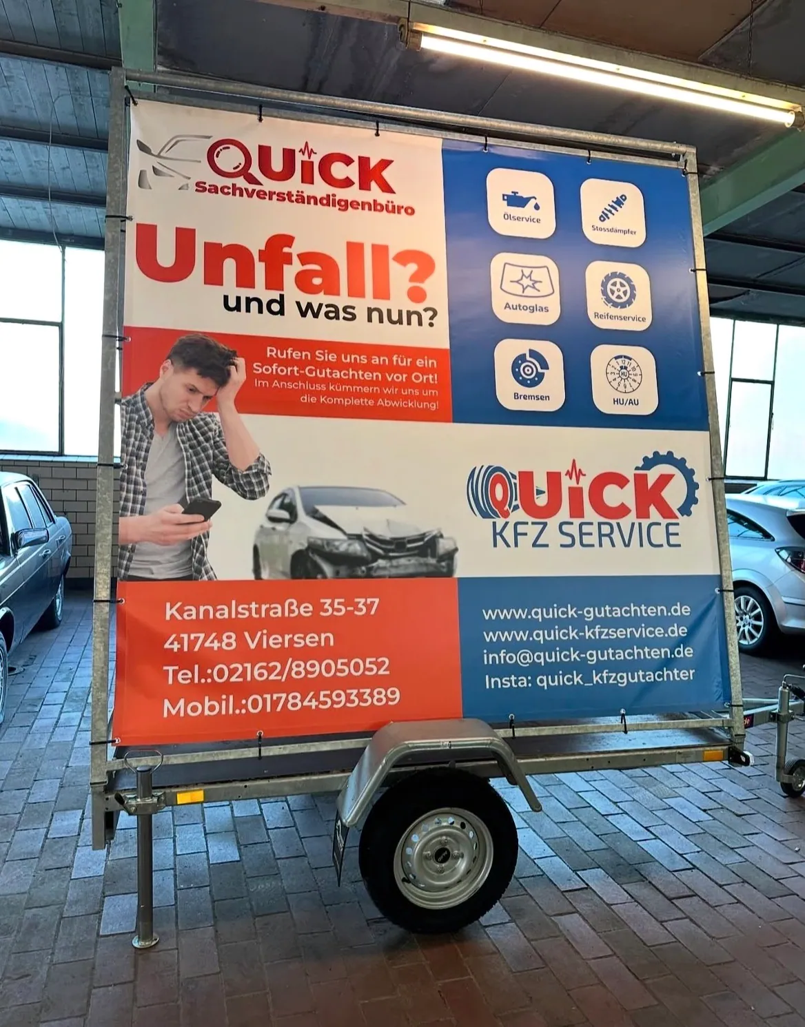 Banner print for Quick Sachverständigenbüro